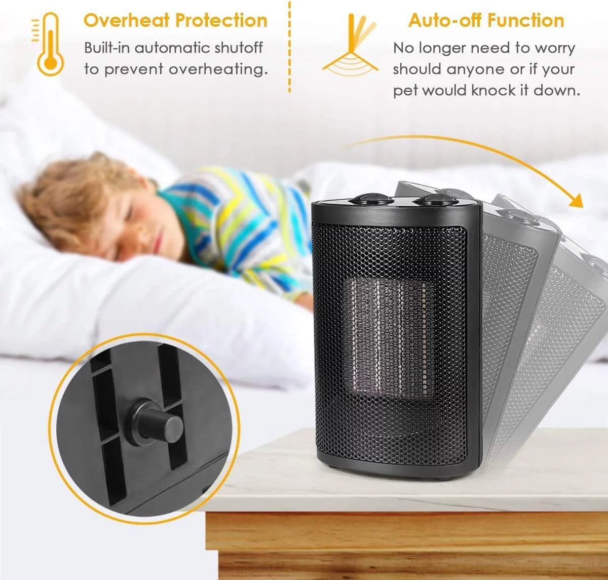 750W/1500W Ceramic Space Heater with Thermostat R4727
