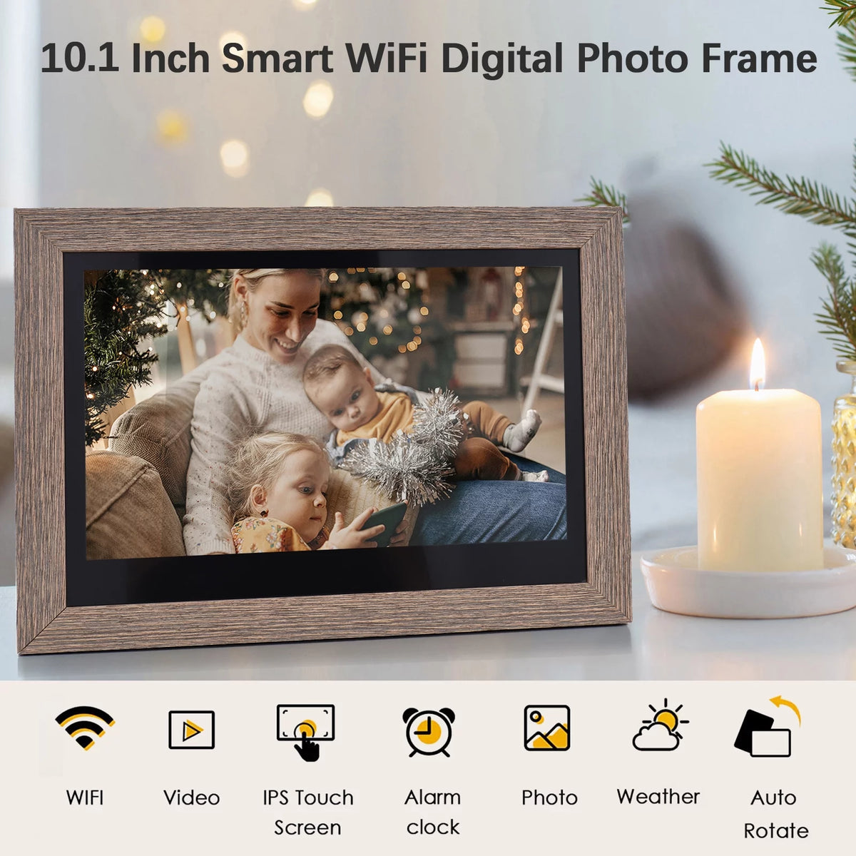 10.1 Inch WiFi Digital Photo Frame Touch Control 16GB Storage H479725