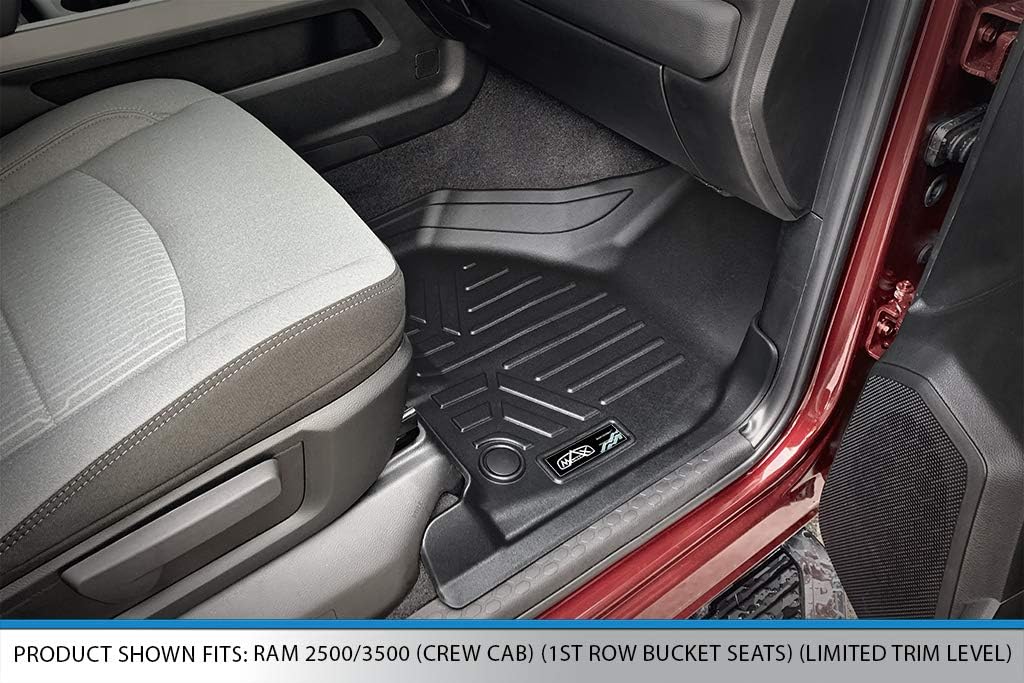 2 Row Black Floor Mats for 2019-2022 Ram 2500/3500 Crew Cab B348