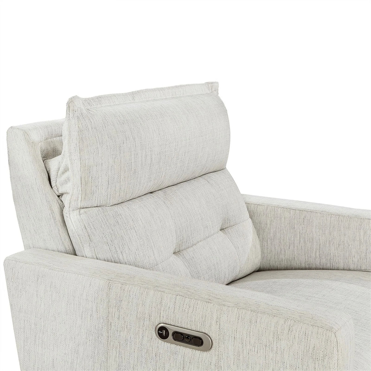 White Fabric Power Reclining Chair with Power Headrest U5441