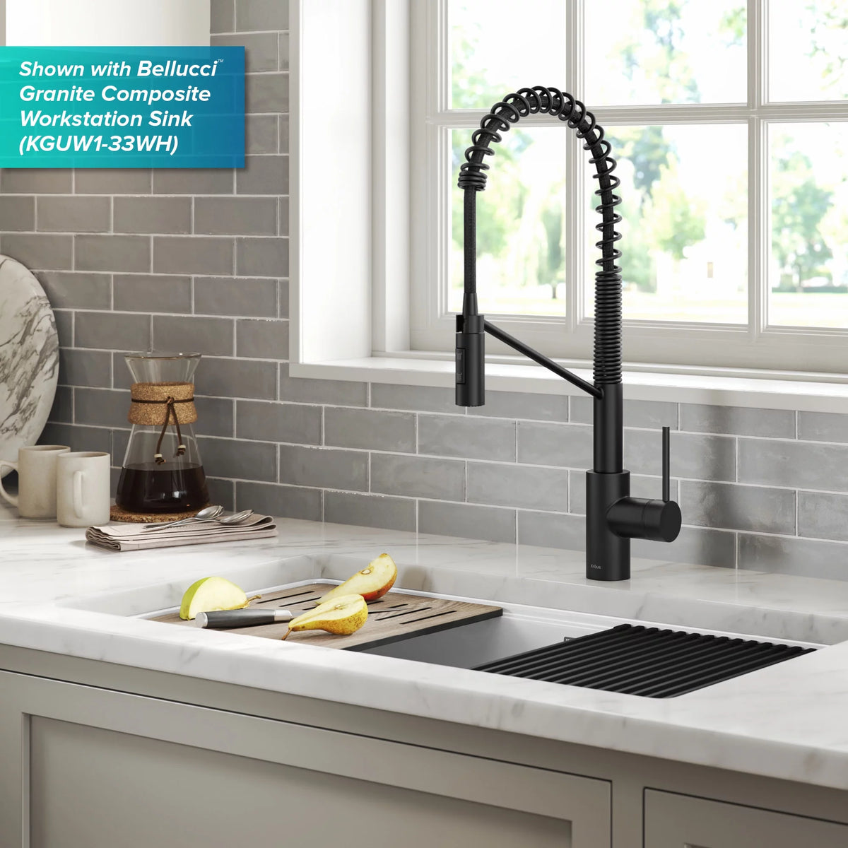 Matte Black Touchless Pull-Down Kitchen Faucet A34597