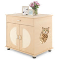 Natural Cat Litter Box Enclosure with Storage Shelf W91409