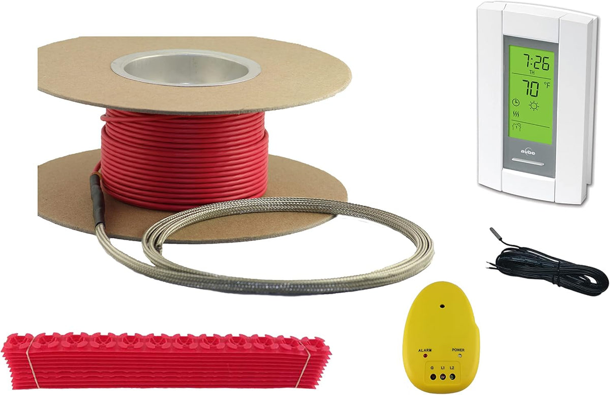 55 Sqft Electric Radiant Floor Heating Cable with Programmable Thermostat I59250