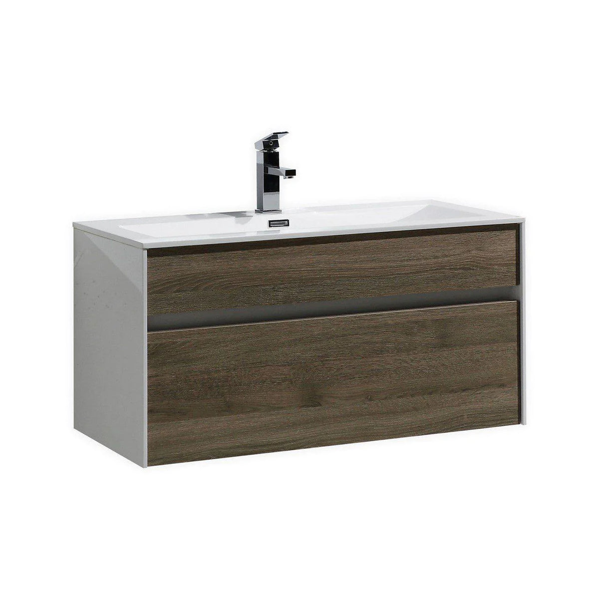 36 in. Havana Oak Wall Mount Bathroom Vanity D220