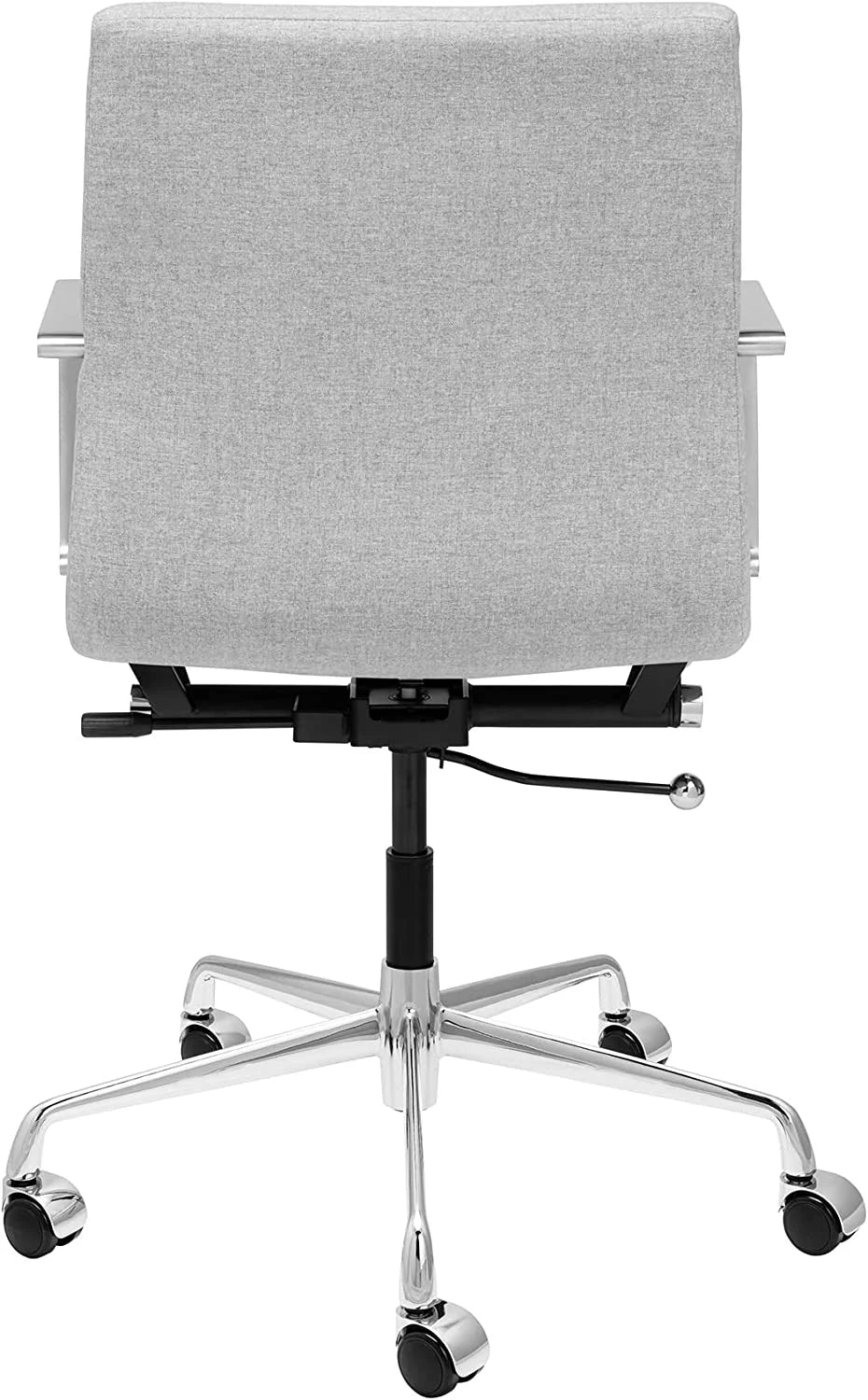 Ribbed Grey Poly-Cotton Fabric Office Chair W5987