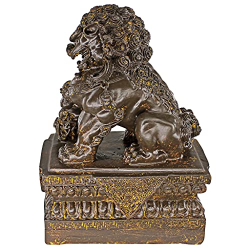 Set of Two Polyresin Bronze Finish Statues Q8298