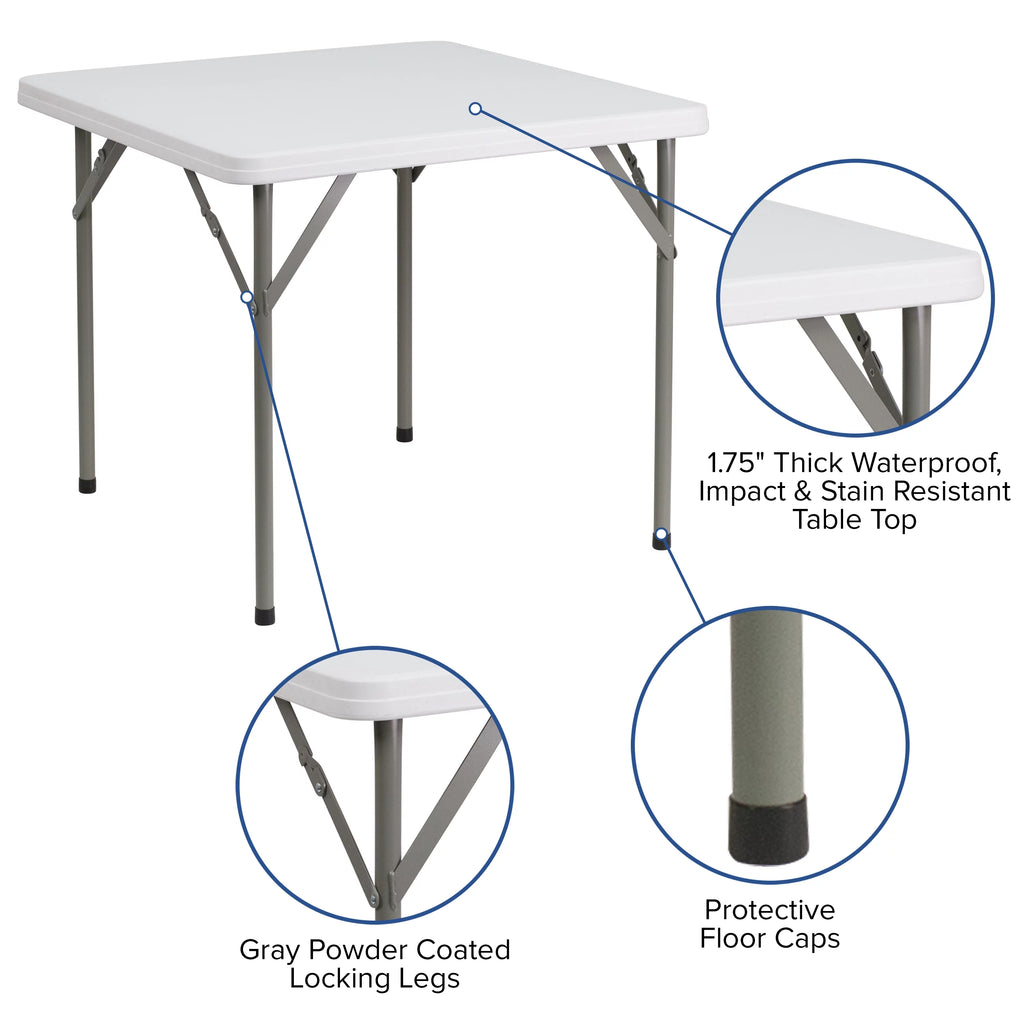 Square White Plastic Folding Table N856
