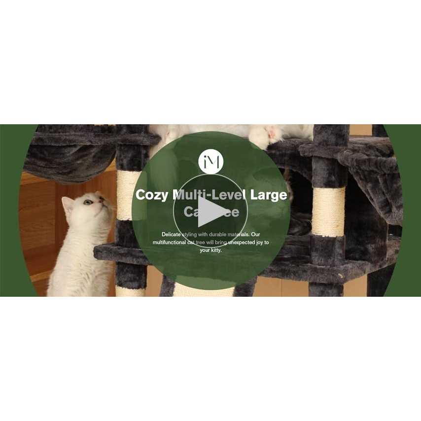 68 Inches Multi-Level Cat Tree with Cat Condo Plush Perches Sisal Scratching U42366