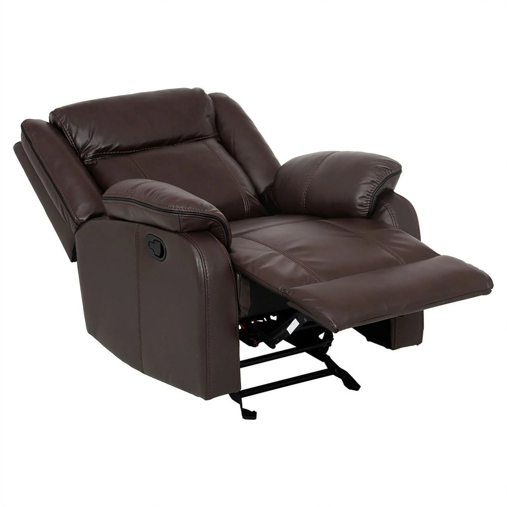 Brown Faux Leather Glider Reclining Chair O323763