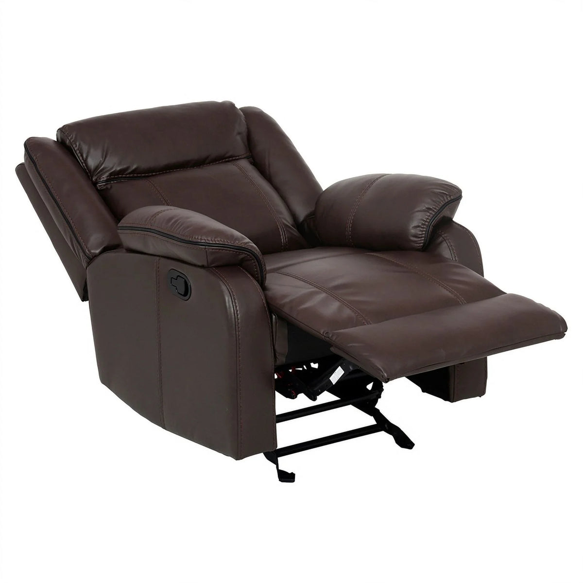 Brown Faux Leather Glider Reclining Chair O323763
