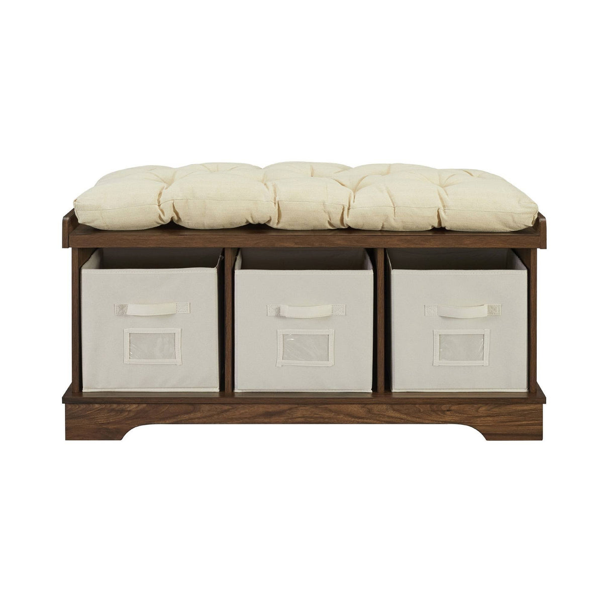Dark Walnut Storage Bench A17703