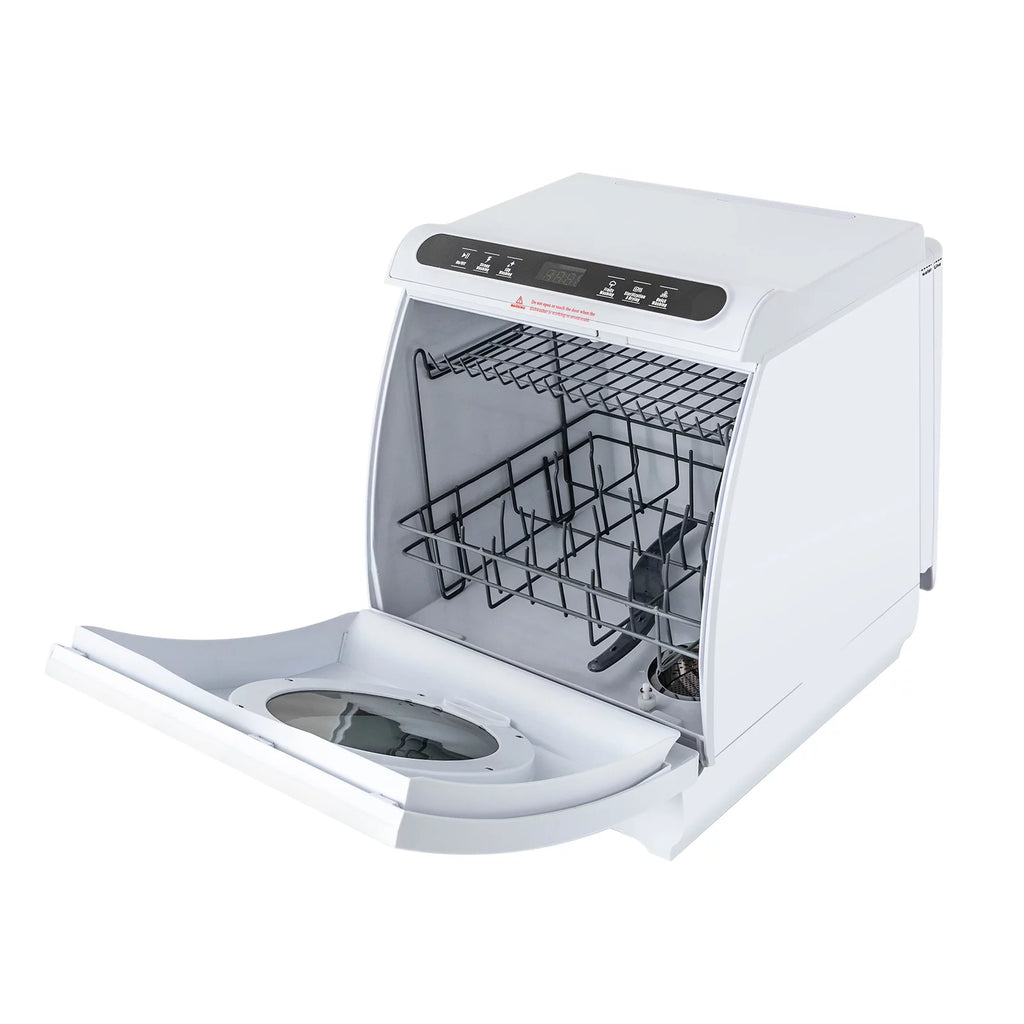 900W White Compact Countertop Dishwasher Z596