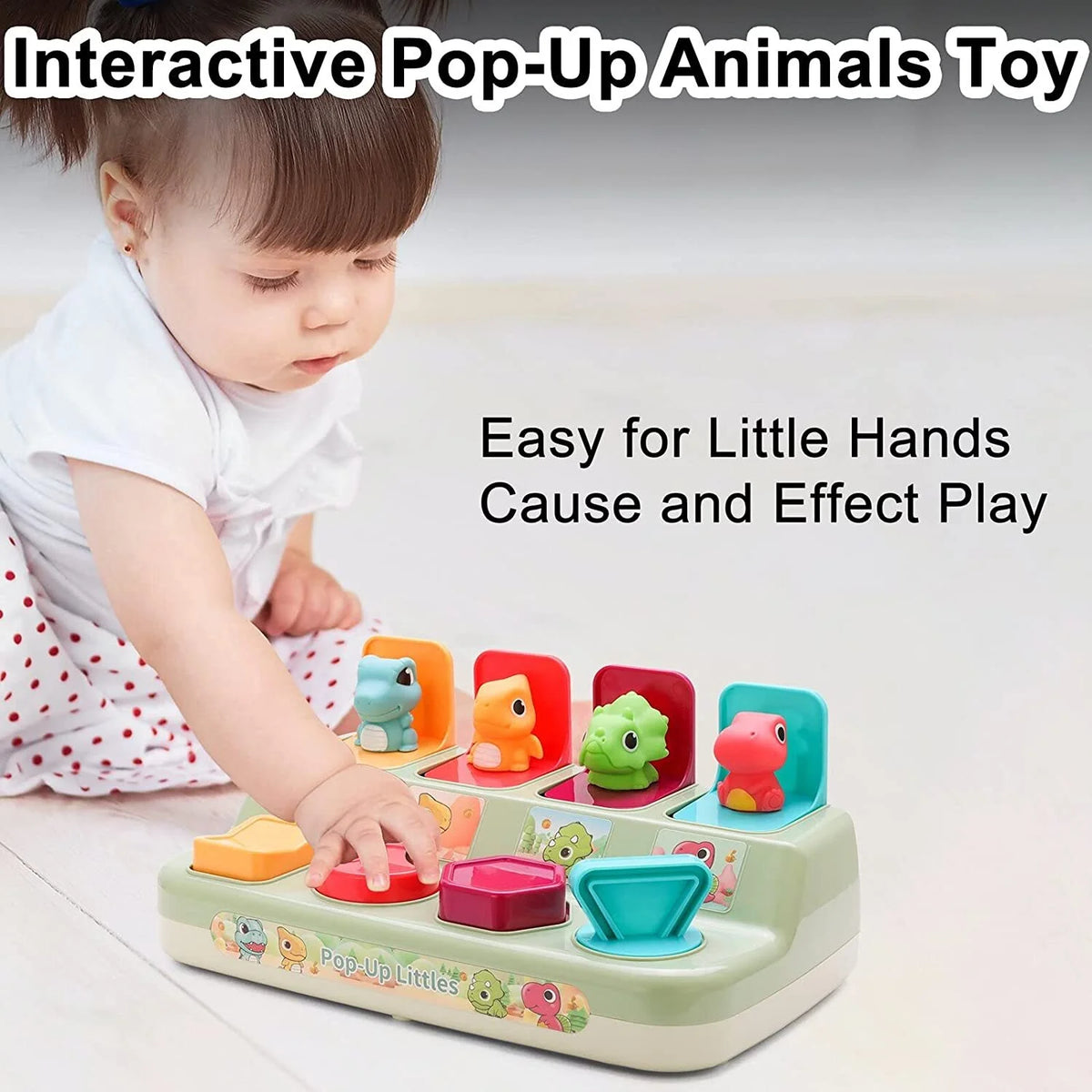 Pop-Up Pals Baby Toy for Sorting Colors and Animals, Musical Dinosaur Learning Toys for Babies and Toddlers 6M+ C435497