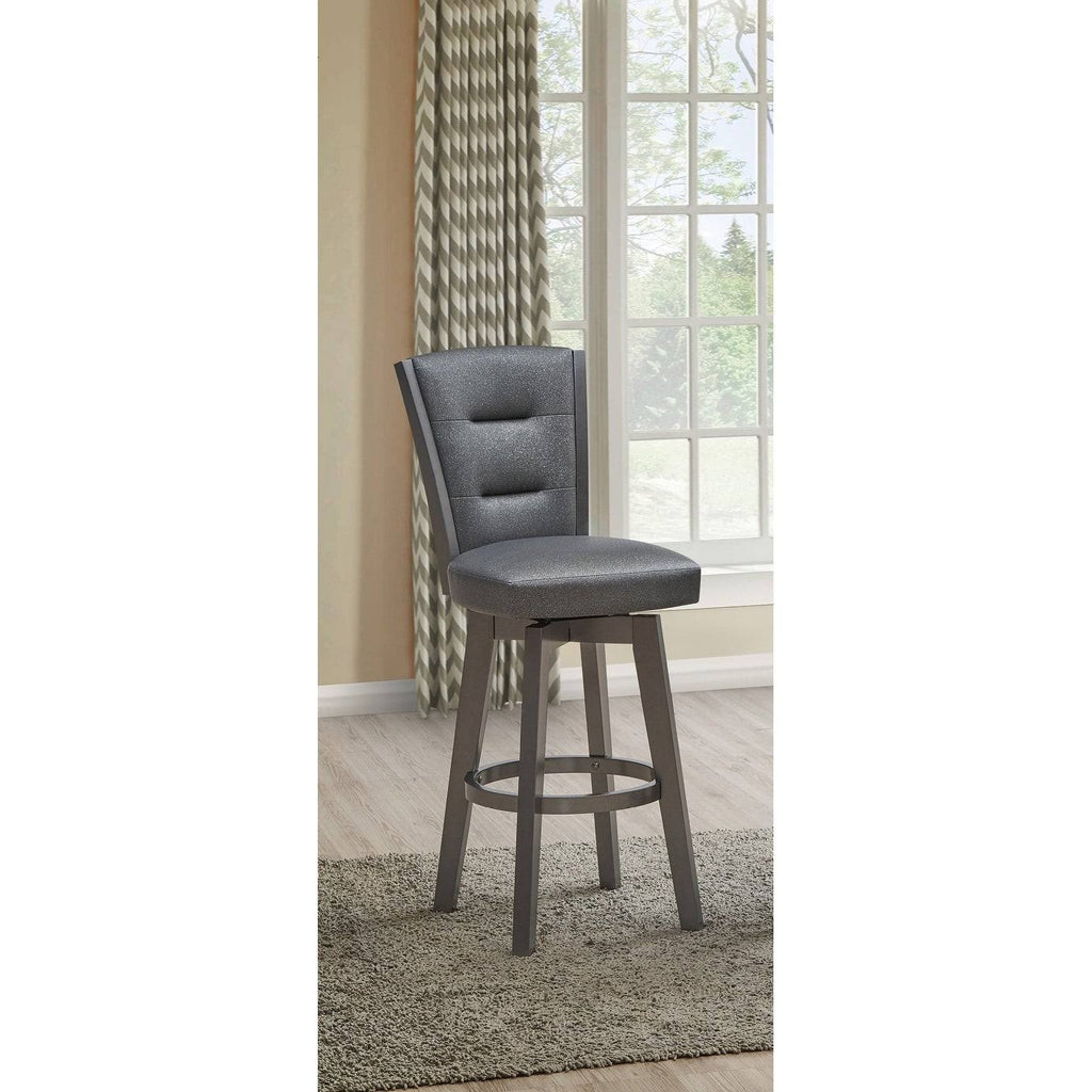 Glitter Grey Faux Leather Bar Chairs, Set of 2 K600