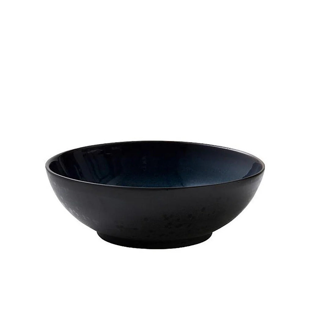 Stoneware Salad Bowl 30cm Black Dark Blue Q76387