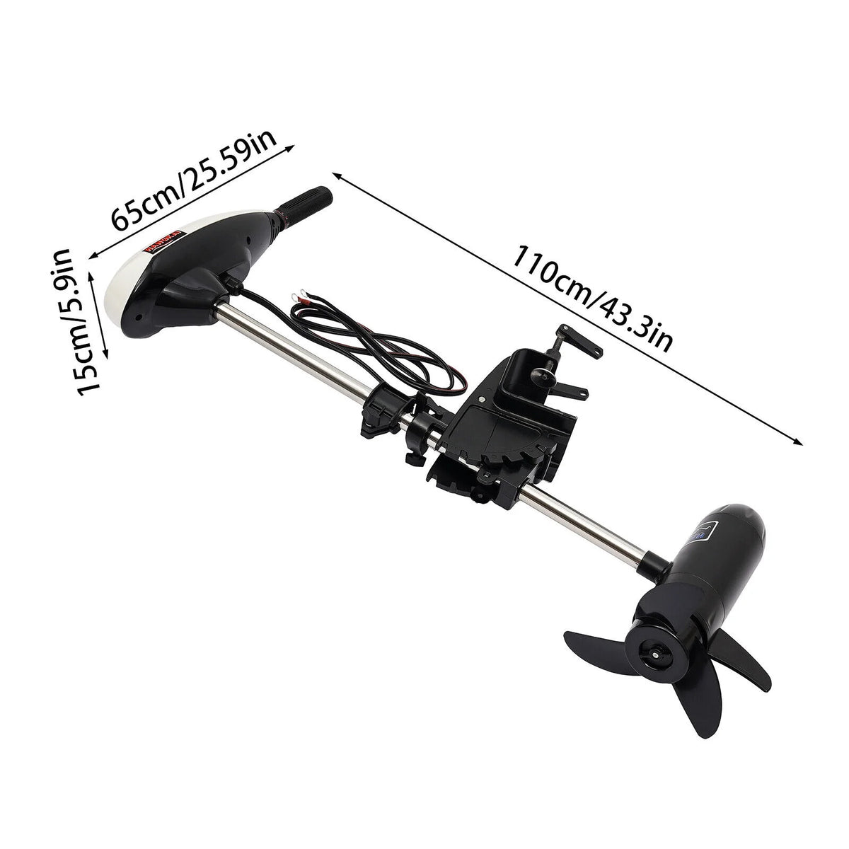 12V 65LB Thrust Electric Outboard Trolling Motor with Telescopic Control Handle P3084