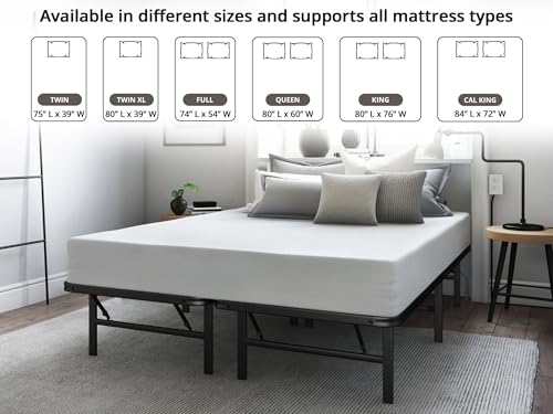 Folding Metal Bed Frame, 14 Inch Full C3685