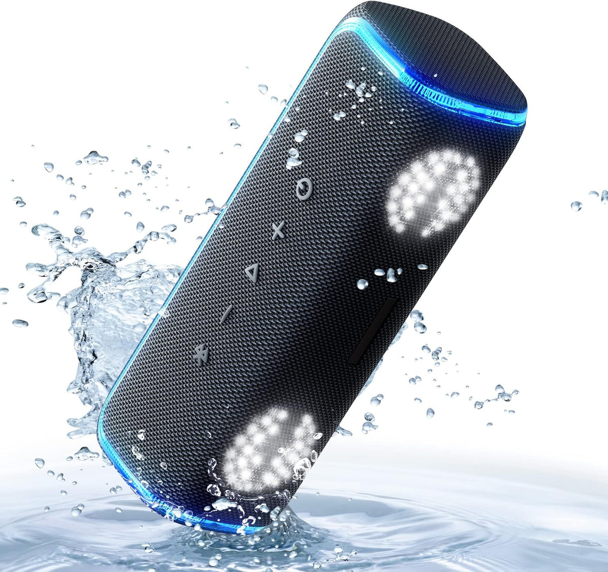 IPX7 Waterproof Bluetooth Speaker with Colorful Flashing Light, Pack of 2 T194687
