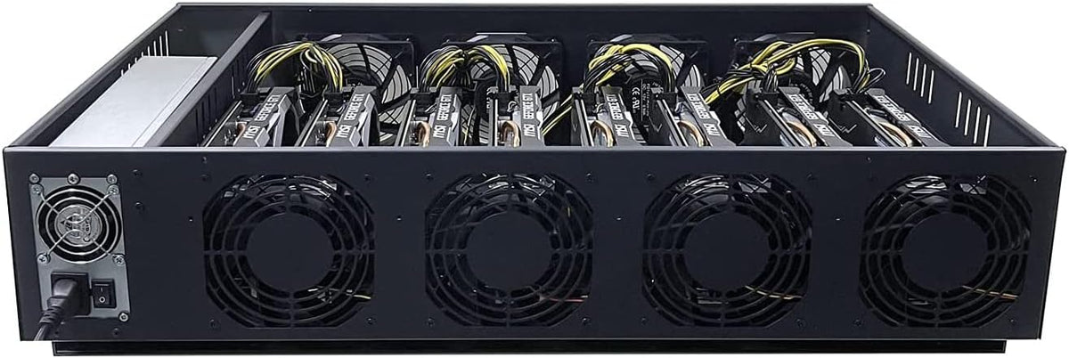 Mining Rig Frame 8 GPU 70mm Slots with 8 Fans L941