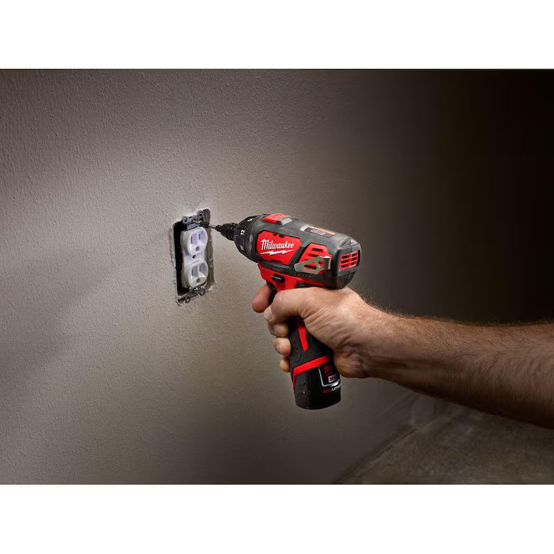 12V Cordless 1/4 in. Hex Screwdriver Kit with Two 1.5Ah Batteries E4755