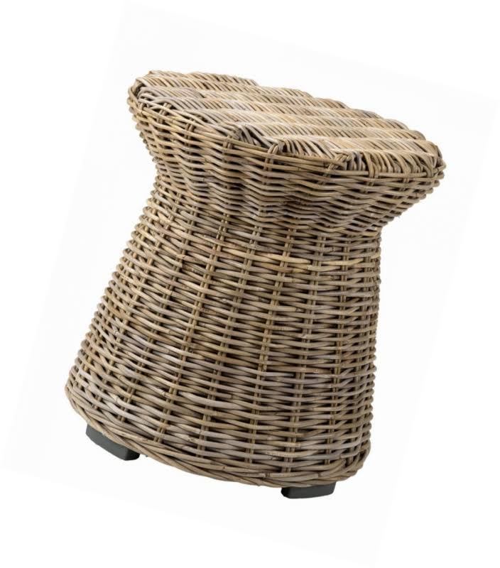 Brown Round Rattan Accent Table K6254