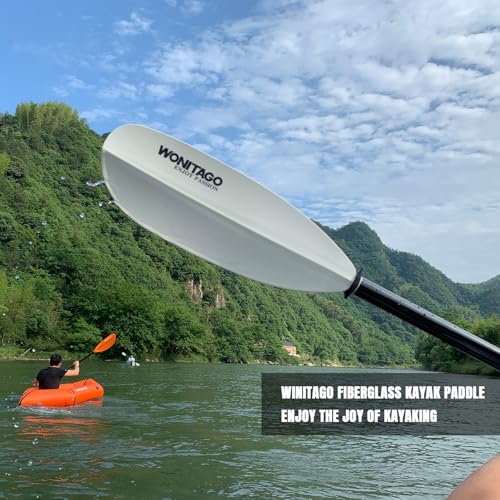Adjustable Fiberglass Shaft Nylon Blade Kayak Paddle E90025