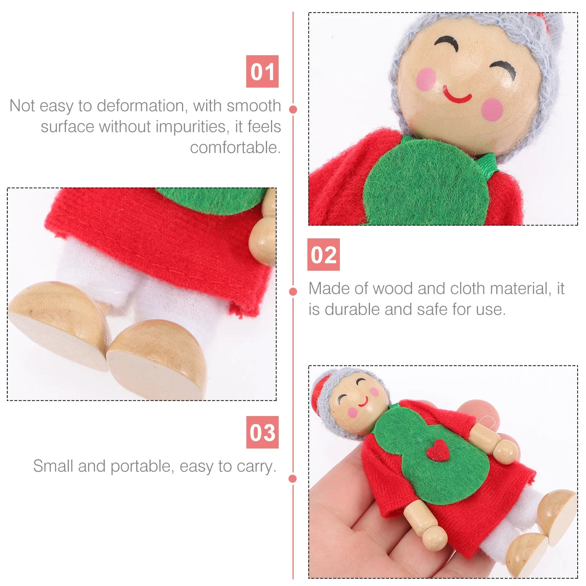 7 Pcs Wooden Dolls Playset X4537