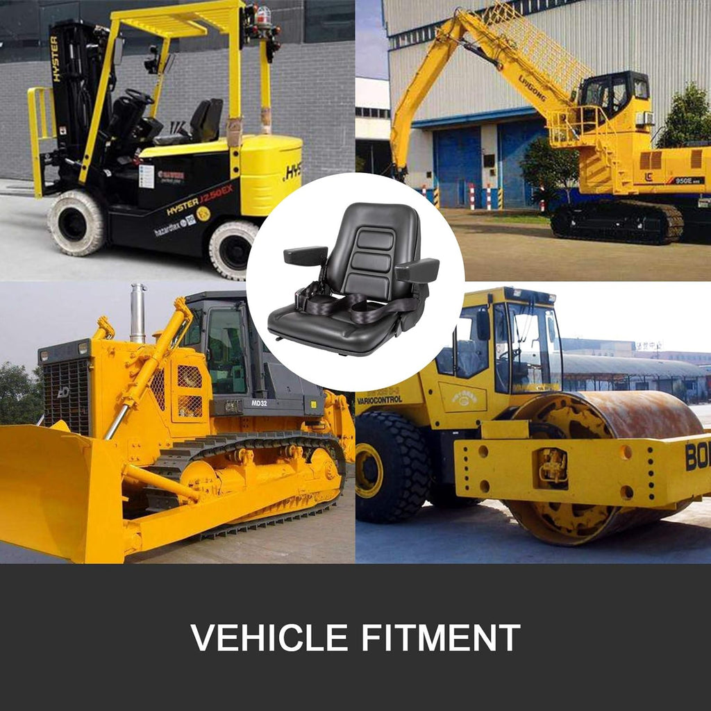 Fold Down Forklift Seat with Safety Belt and Armrest K838