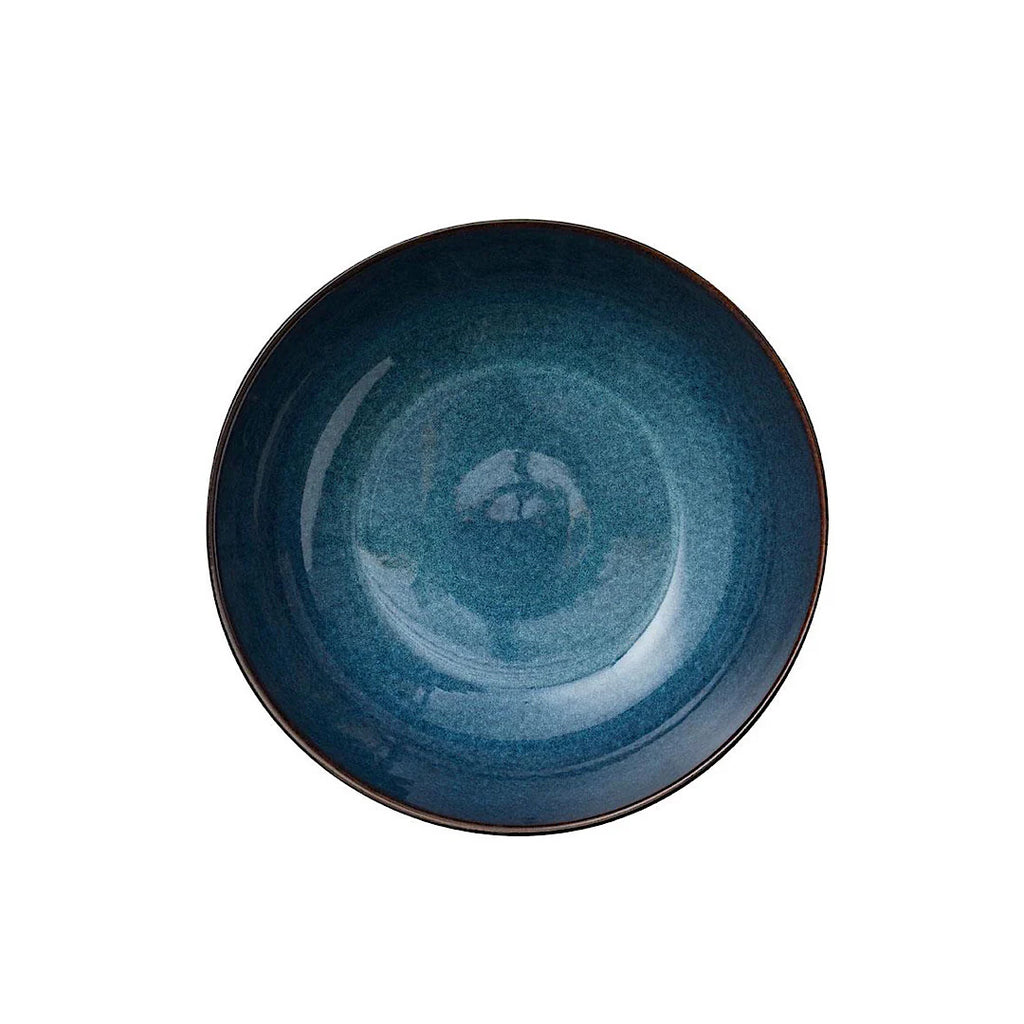Stoneware Salad Bowl 30cm Black Dark Blue Q76387