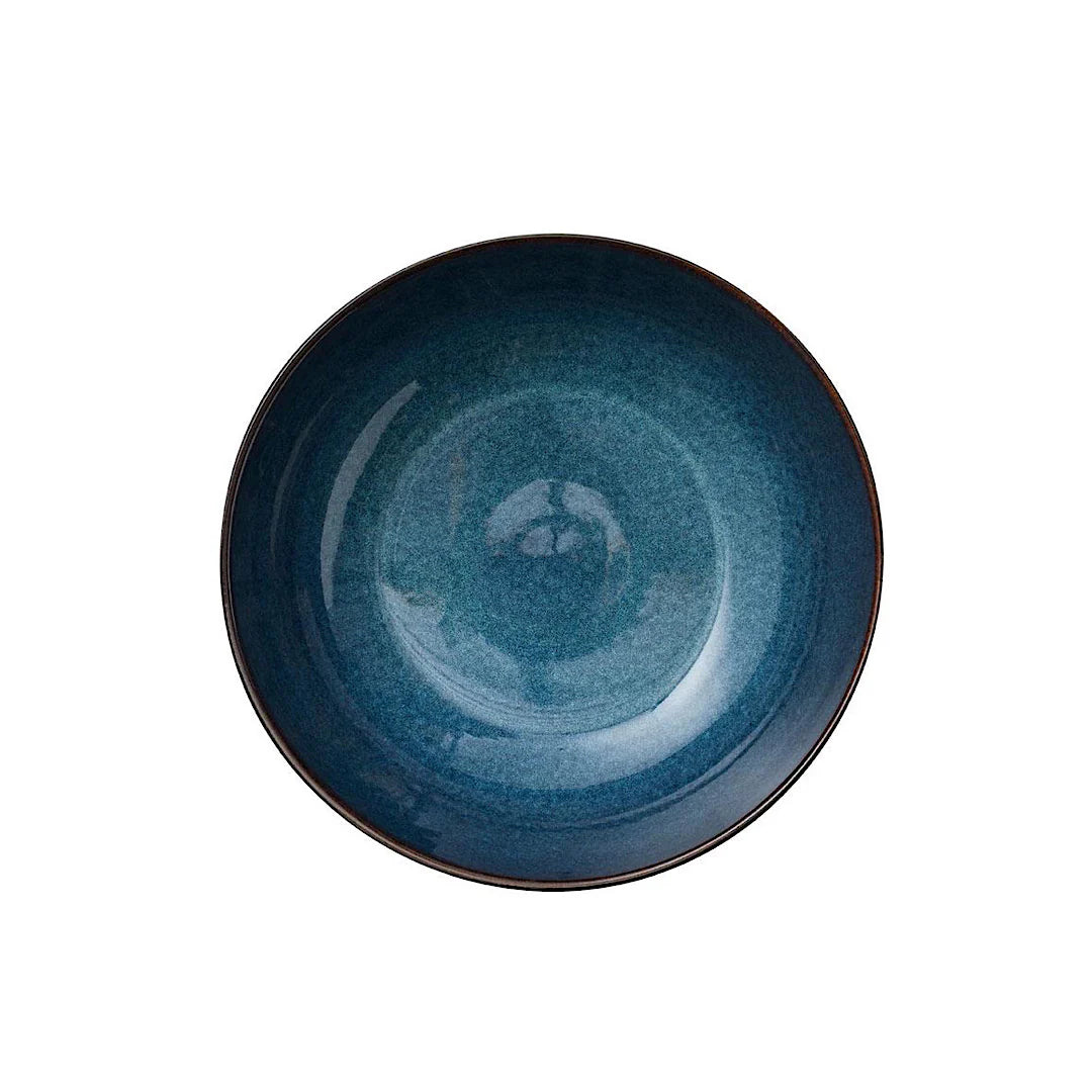 Stoneware Salad Bowl 30cm Black Dark Blue Q76387