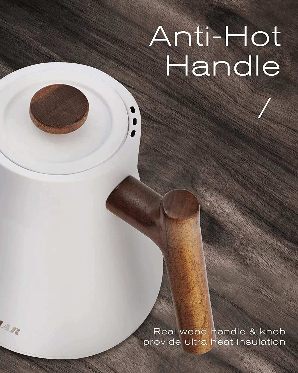 1200W Electric Gooseneck Kettle with Wood Handle N42166