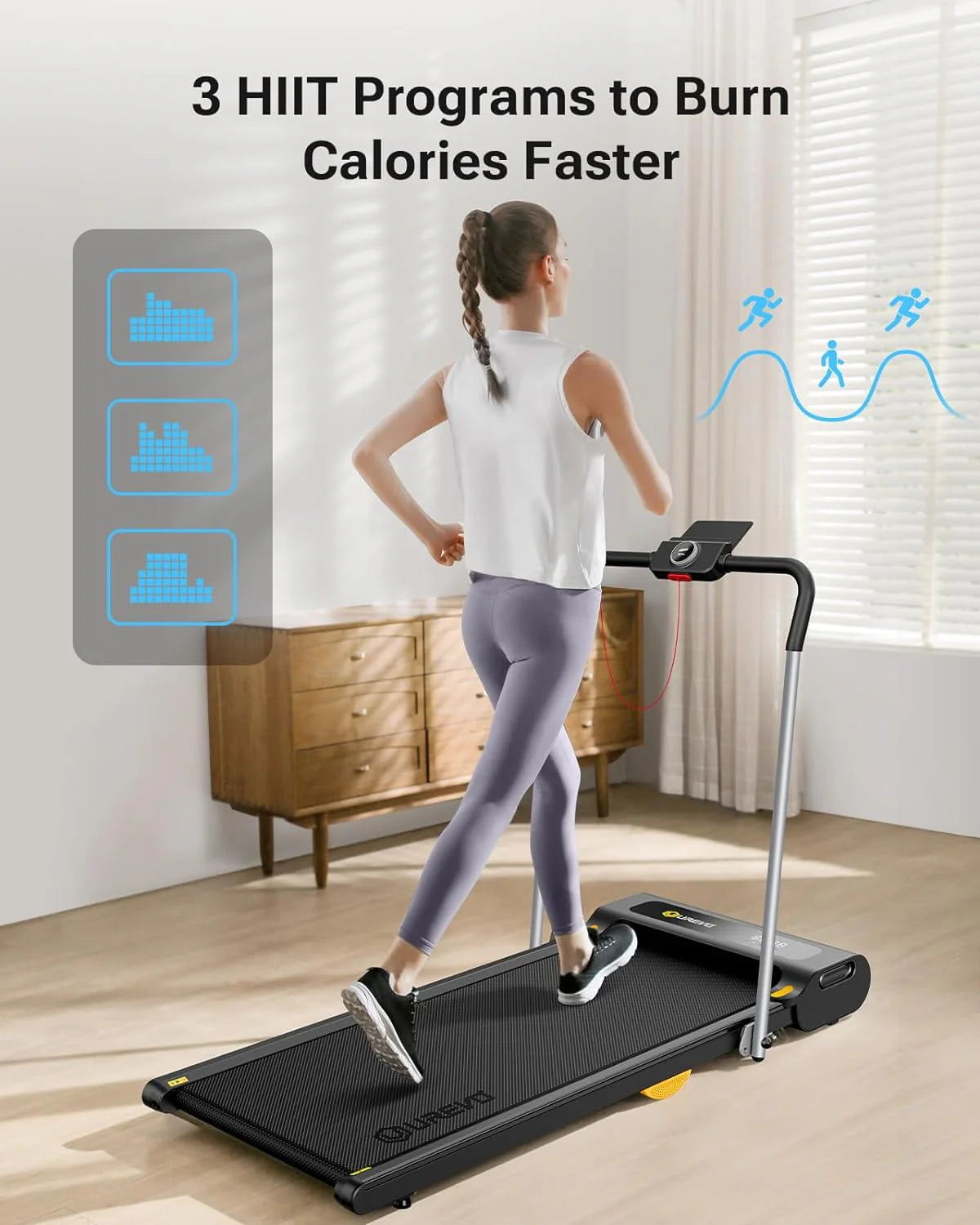 2 in 1 Under Desks Treadmill 2.5HP Folding Treadmill with Remote Control 265lb I698