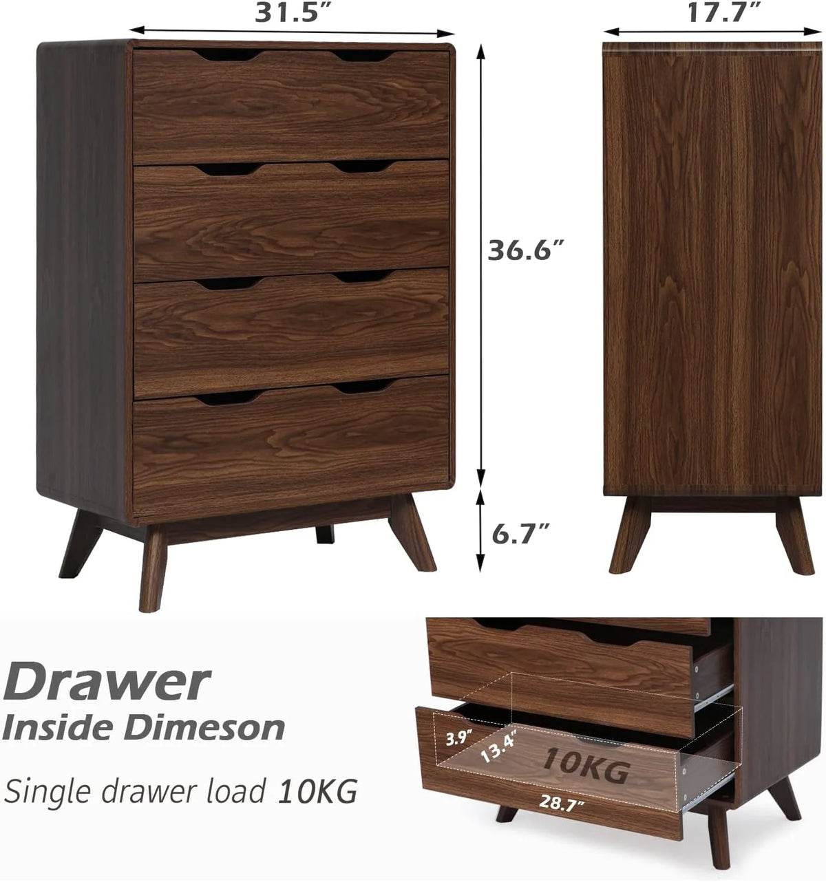 Mid-Century 4 Drawer Dresser K925