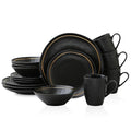 Black Porcelain Dinnerware Set, 16-Piece, Service For 4 D47531