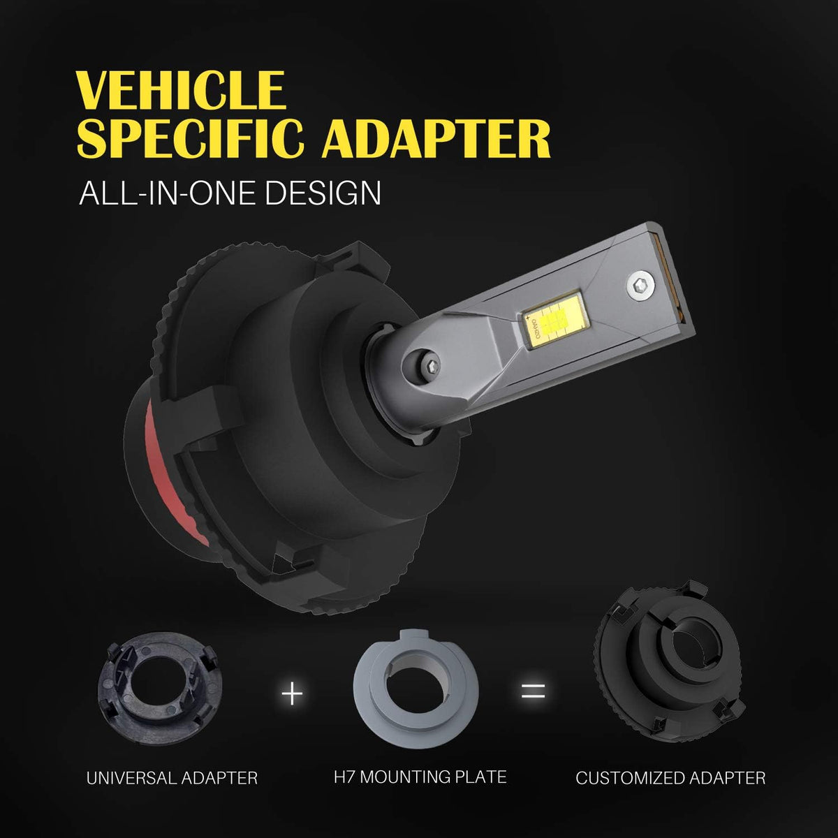 H7 LED Headlight Bulbs with Adapters 2 Pack Q32124