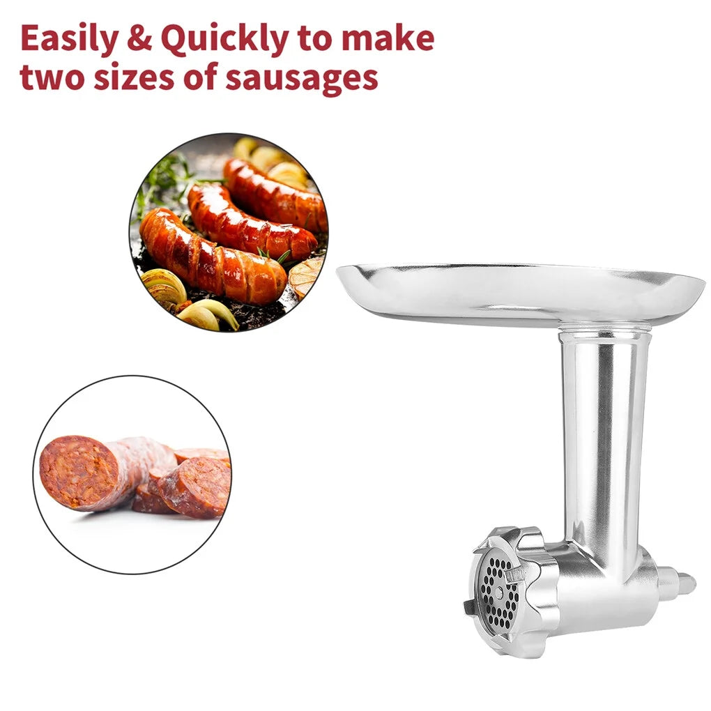 Metal Meat Grinder Attachment for KitchenAid Stand Mixers with Sausage Filler Tubers D832