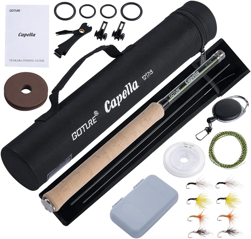 12FT 30T Carbon Fiber Telescopic Fly Fishing Rod Kit H4320