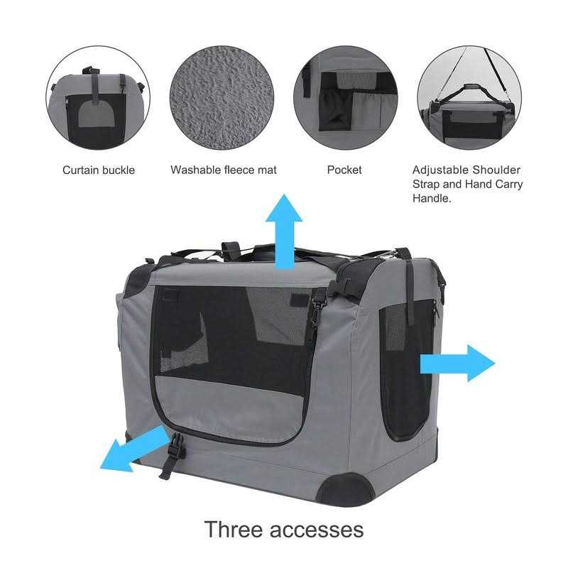 Large Soft-Sided Portable Cat Carrier with Collapsible Litter Box and Bowl H122791