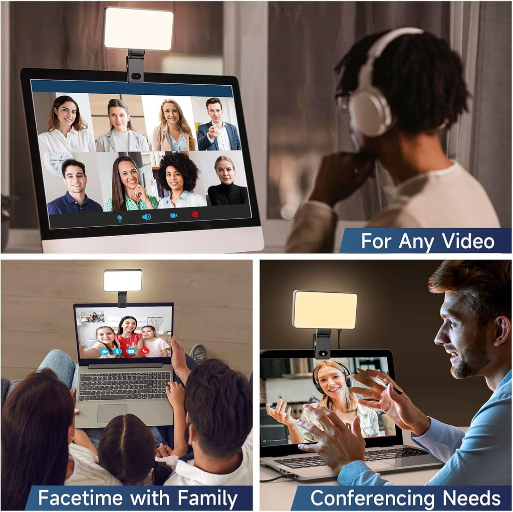 4000mAh Video Conference Lighting with Clip, Stepless Dimming, 3 Modes B5287