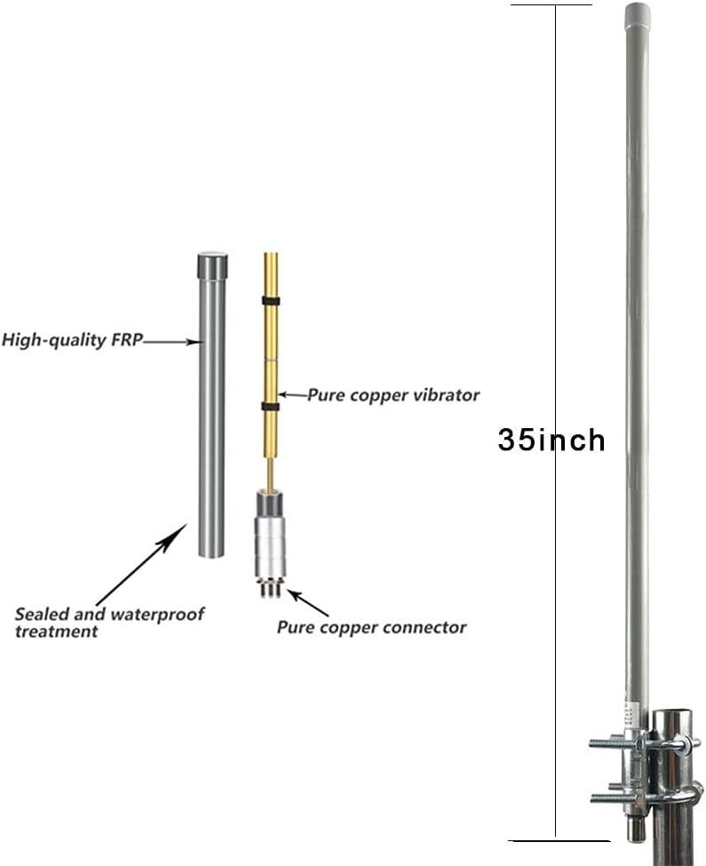 Helium Bobcat HNT Hotspot Lora LoT Antenna 868/915mhz 10dbi 35.4inch+32.8ft SMA/RP-SMA Cable P460387
