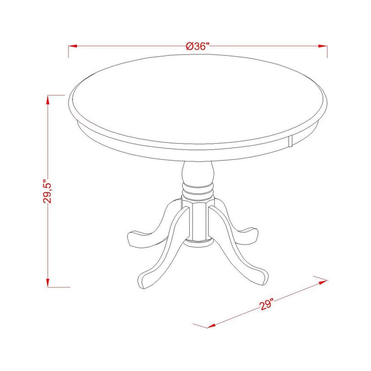 5 Piece Wood Dining Set V12349