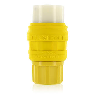 30 Amp 125/250-Volt Wetguard Locking Grounding Connector, Yellow K374161