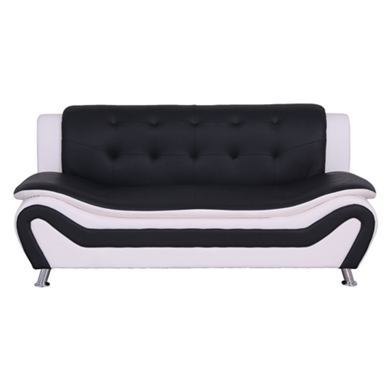 3-Piece Set with Sofa and 2 Club Chairs in Black & White Z1968