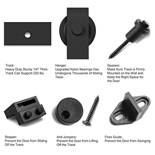 6.6 FT Sliding Barn Door Soft Close Hardware Kit Q911538
