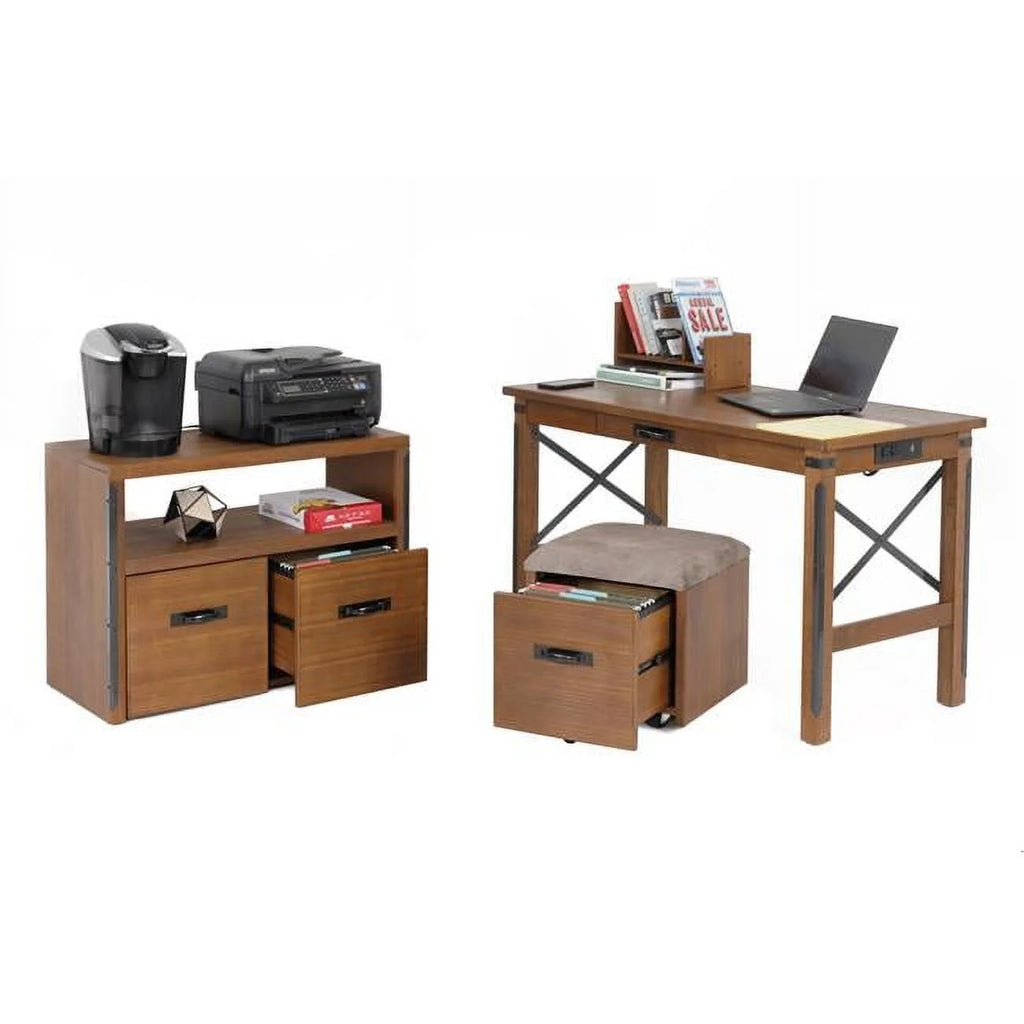 30 x 47.5 x 47.5 in Desk with USB Ports, File Cabinet and Machine Stand W5890