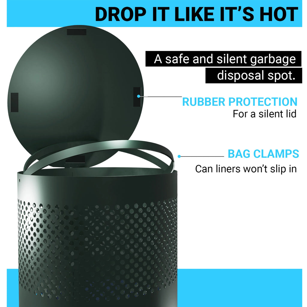 11.5 Gallon Stainless Steel Outdoor Trash Can with Lid E7253