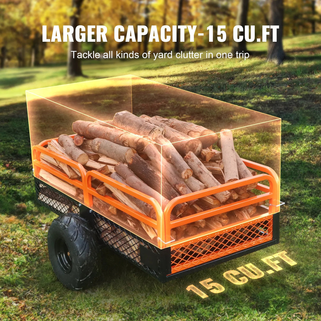Steel Construction Tow Behind Dump Cart 1500 lbs E3220
