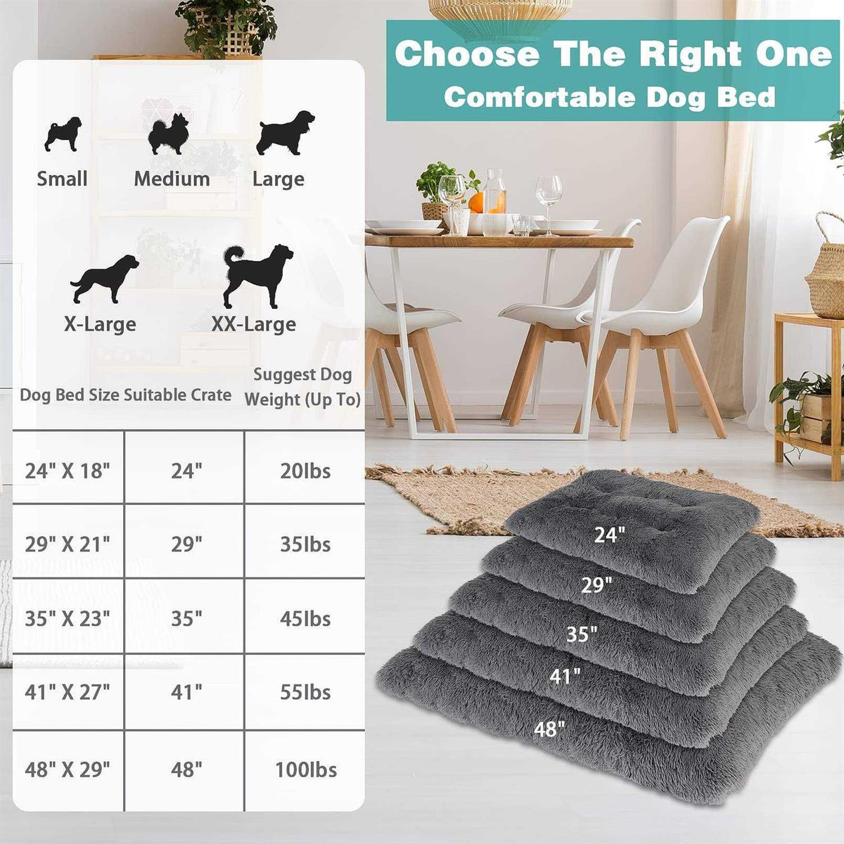 Plush Washable Anti-Slip Dog Bed H325