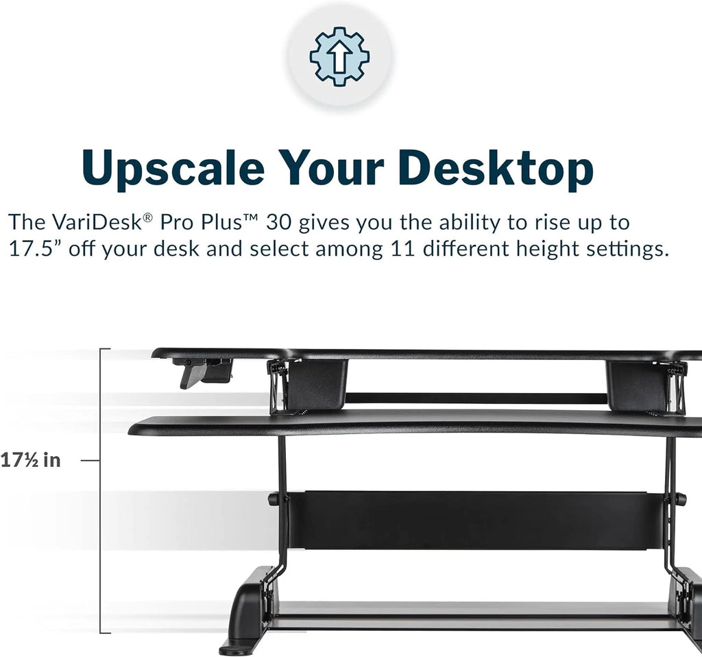 Black Two-Tier Height Adjustable Standing Desk Converter O79013