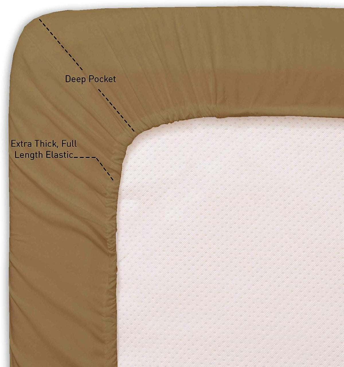 100% Egyptian Cotton 500 TC White RV King Sheets F21191